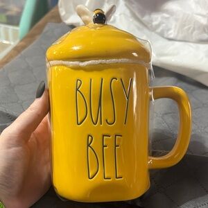Yellow 'Busy Bee' Mug with Lid Rae Dunn